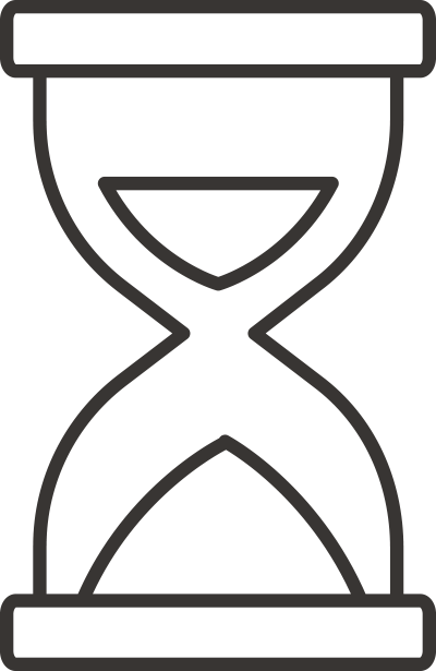 Grafik einer Sanduhr zur Visualisierung von Zeitersparnis